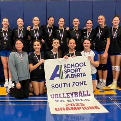 Magrath School Team History: The road to the 2A zone championship was one that was not one that was well-paved or often travelled. Our Pandas compete in a 4A/5A league and it was a bit rough at times. However, the consistent beatings helped prepare us all season to play at a high level, a level that allwed the Pandas to go through the 2A south zone tournament with an unblemished record, dropping not sets to any team in the tournament.